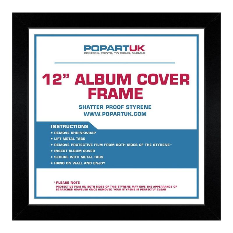 PopartUK Wooden Record Cover Display Frame for 12-inch Vinyl Records (36 x 36cm) - Black