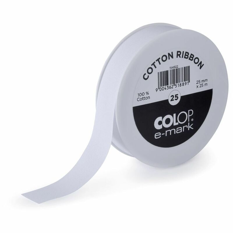 Colop E-Mark Coton Ribbon 25mm x 25M Colop E-Mark Coton Ribbon 25mm x 25M