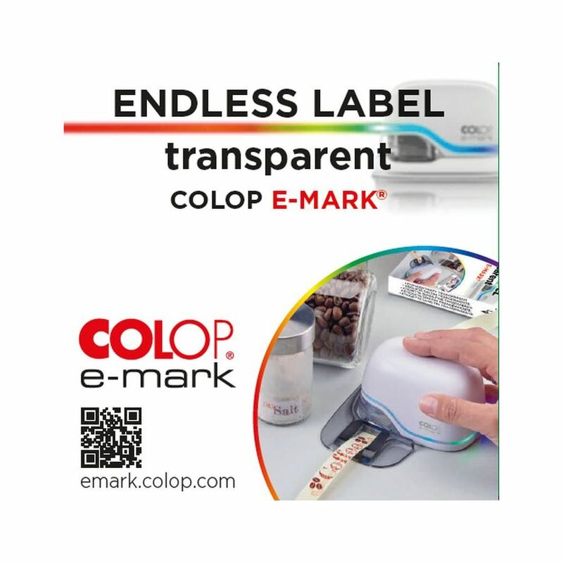 Colop Endless Label Transparent E-Mark 14mm x 8m Pet Colop Endless Label Transparent E-Mark 14mm x 8m Pet