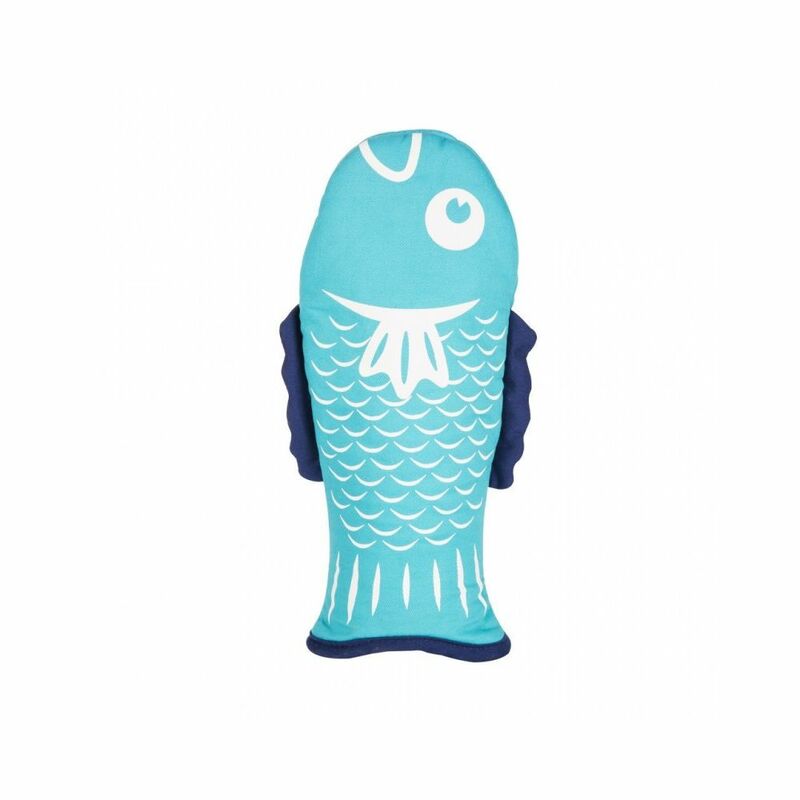 Kikkerland Blue Fish Oven Mitt