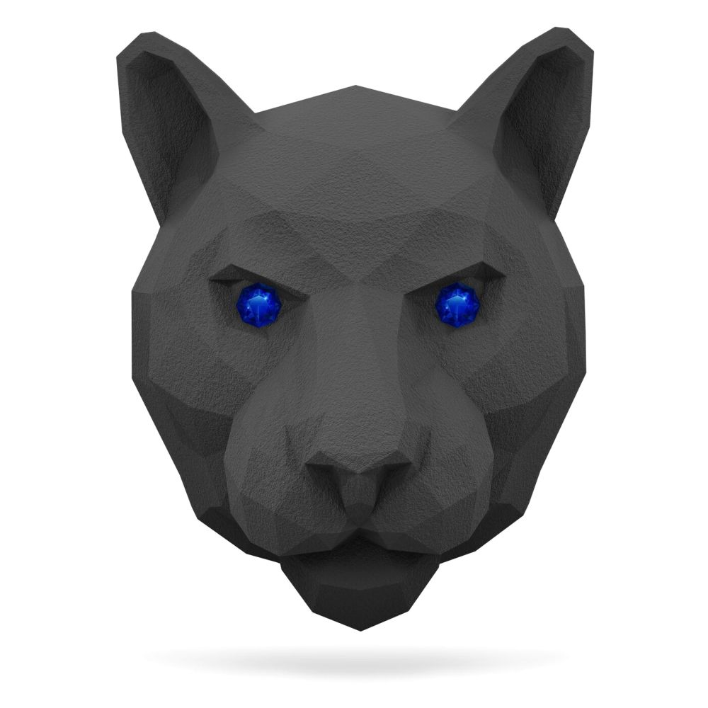 Medori 3D Panther Head Silver Fleece Analogous To Nasomatto - Black Afgano Ceramic Car Air Freshener For Vent