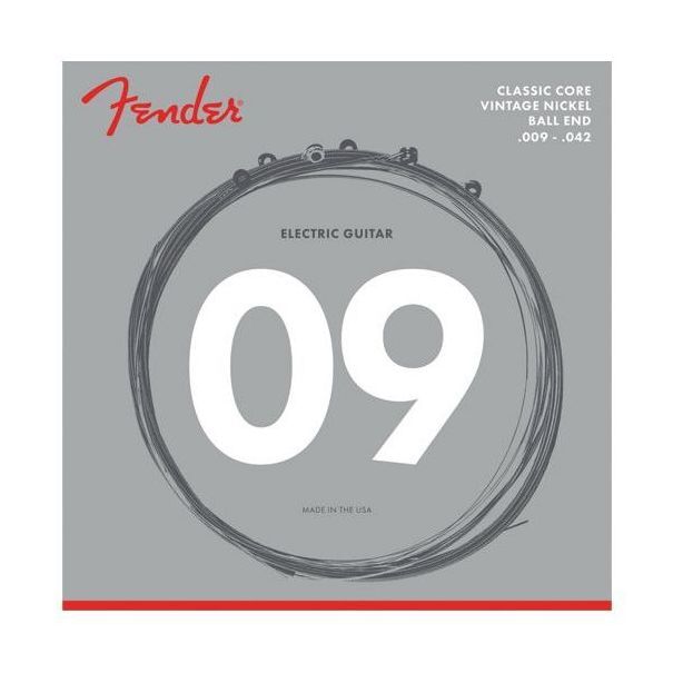 Fender 155L Electric Guitar Strings - Classic Core Vintage Nickel Ball End (.009-.042 Light Gauge)