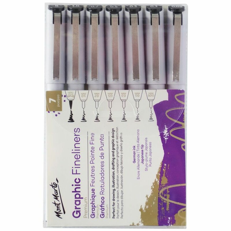 Mont Marte Graphic Fineliners Set 7Pc Pen