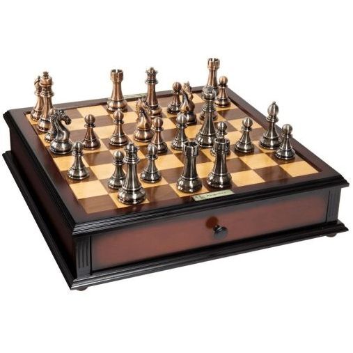 Merchant Ambassador Kasparov Grand Master Silver & Bronze Chess Set Merchant Ambassador Kasparov Grand Master Silver & Bronze Chess Set