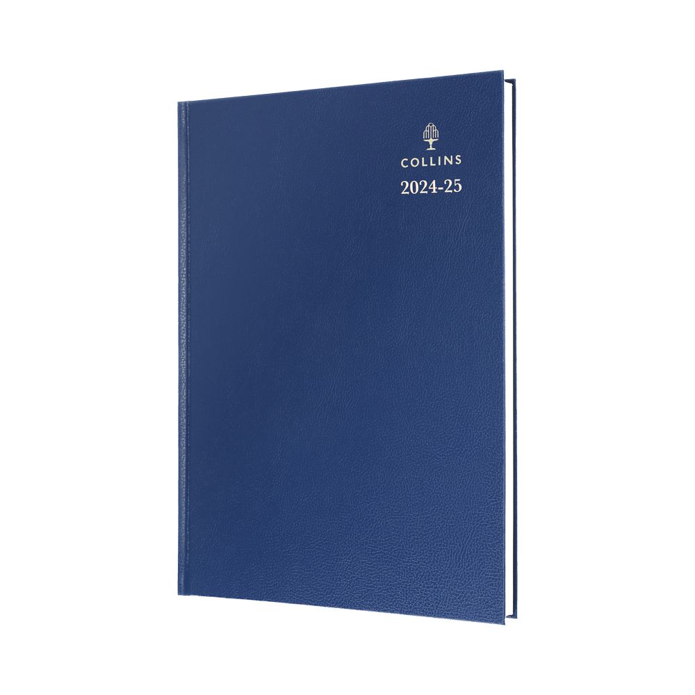 Collins Debden Standard Desk Academic July 2024 - July 25 A5 Day To A Page Mid Year Diary Planner (Appointments) College/ University Term Journal - Blue - 52M.60-2425 (432 Sheets)