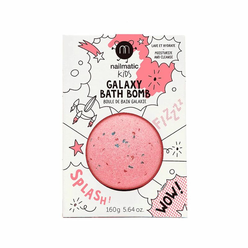 Nailmatic Kids Red Planet Bath Bomb Vegan & Grenadine With Blue Flakes