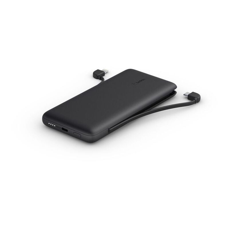 Belkin BOOSTCHARGE Plus 10K USB-C Power Bank with Integrated Cables Black Belkin BOOSTCHARGE Plus 10K USB-C Power Bank with Integrated Cables Black