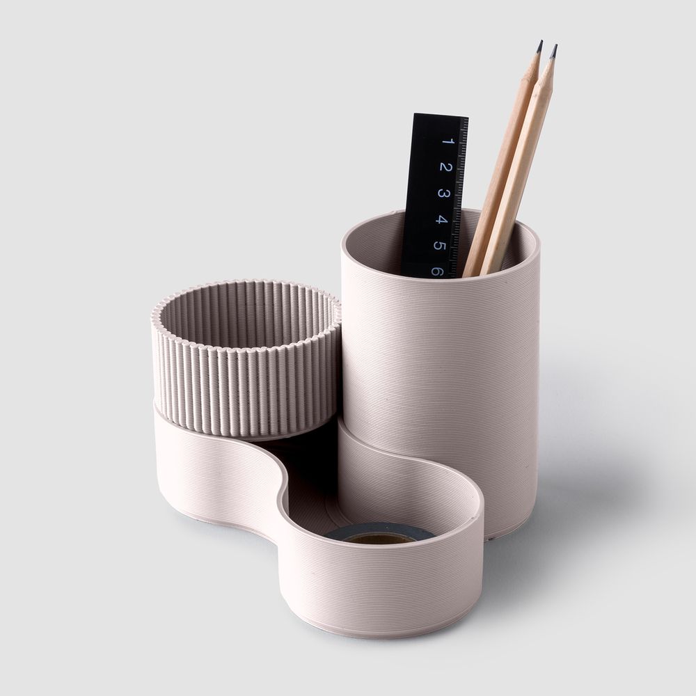 bFRIENDS Desk Pot Stationery Bin - Pearl