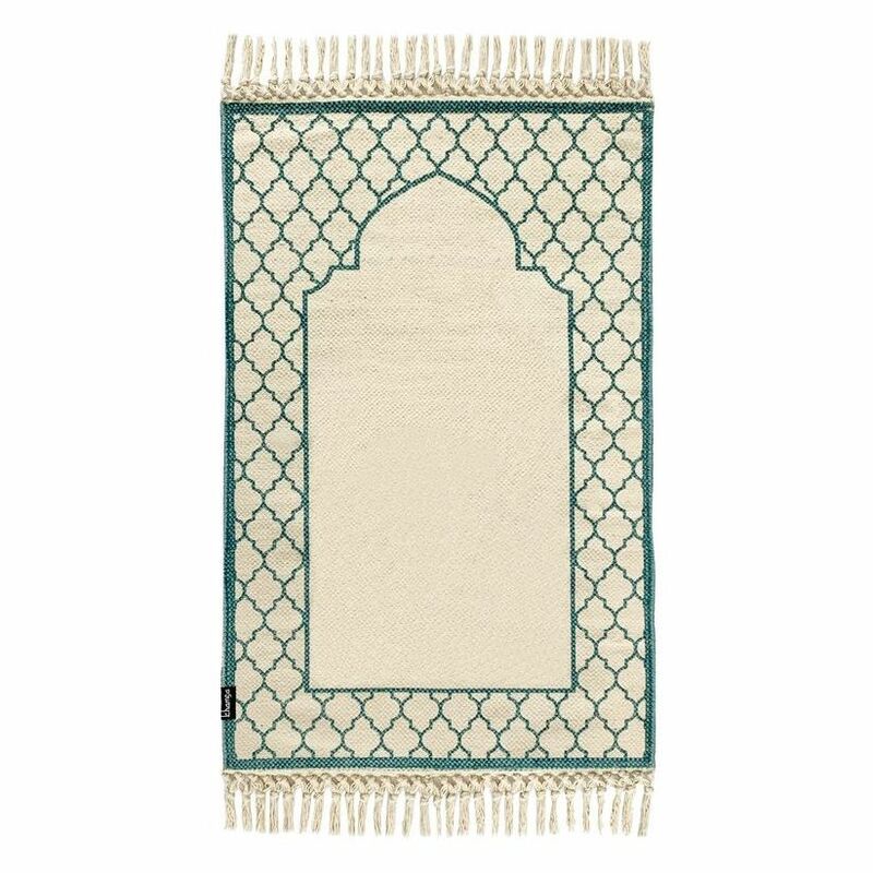 Khamsa Oragnic Cotton Prayer Mat (118 x 60 cm) - Blue