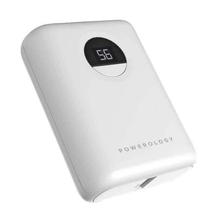 Powerology 10000mAh 18W PD & QC3.0 Power Bank USB-A to USB-C - White