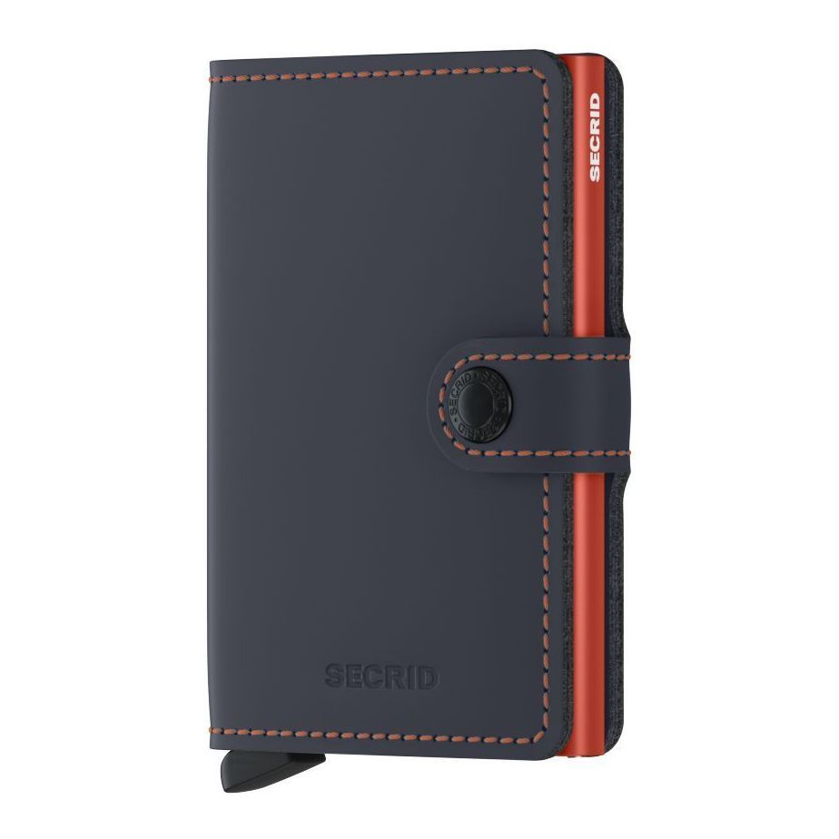 Secrid Miniwallet - Matte Leather - Night Blue/Orange