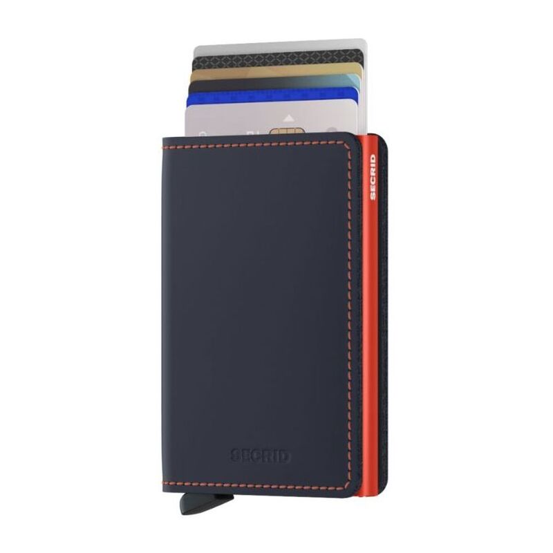 Secrid Slimwallet Matte Night Blue & Orange