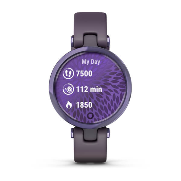 Garmin Lily Sport Midnight Orchid Bezel with Deep Orchid Case and Silicone Band Smartwatch