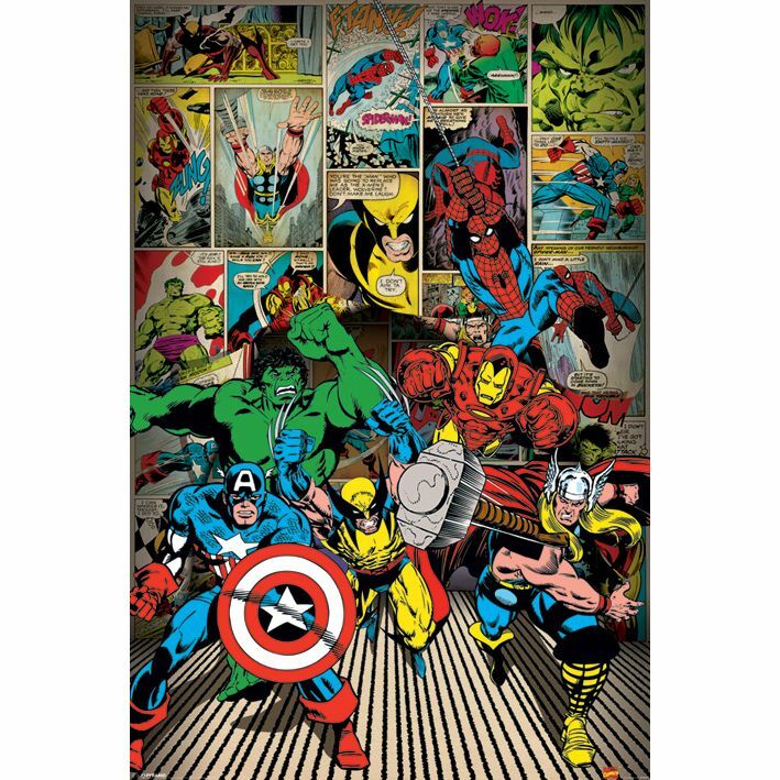 Pyramid Posters Marvel Comics Here Come The Heroes Maxi Poster (61 x 91.5 cm)