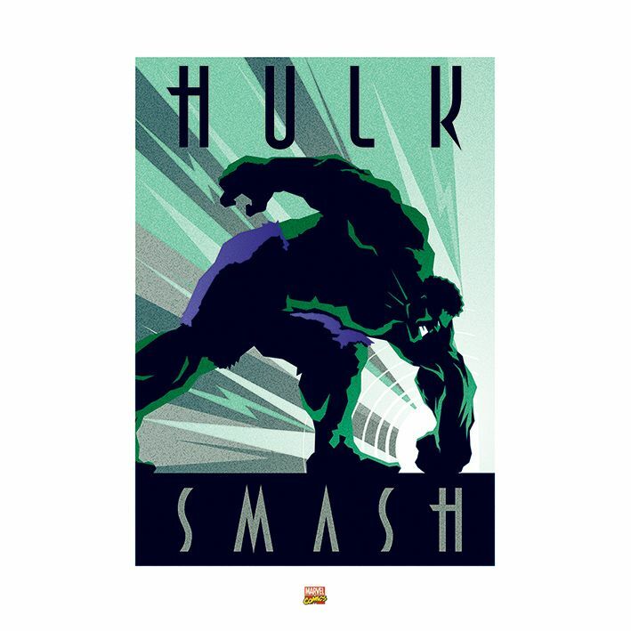 Pyramid Posters Marvel Deco Hulk Art Print (60 x 80 cm) Pyramid Posters Marvel Deco Hulk Art Print (60 x 80 cm)