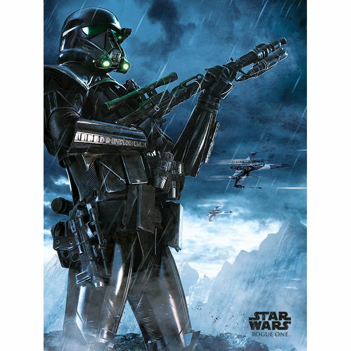 Pyramid Posters Star Wars Rogue One Death Trooper Rain Canvas Print (60 x 80 cm)