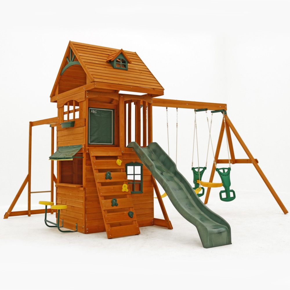 Kidkraft Ridgeview Deluxe Clubhouse Wooden Swing Set