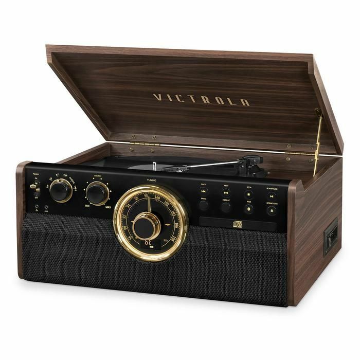 Victrola Empire 6-in-1 Bluetooth Turntable Music Center with Vinyl/CD/Cassette player/Radio/AUX Victrola Empire 6-in-1 Bluetooth Turntable Music Center with Vinyl/CD/Cassette player/Radio/AUX