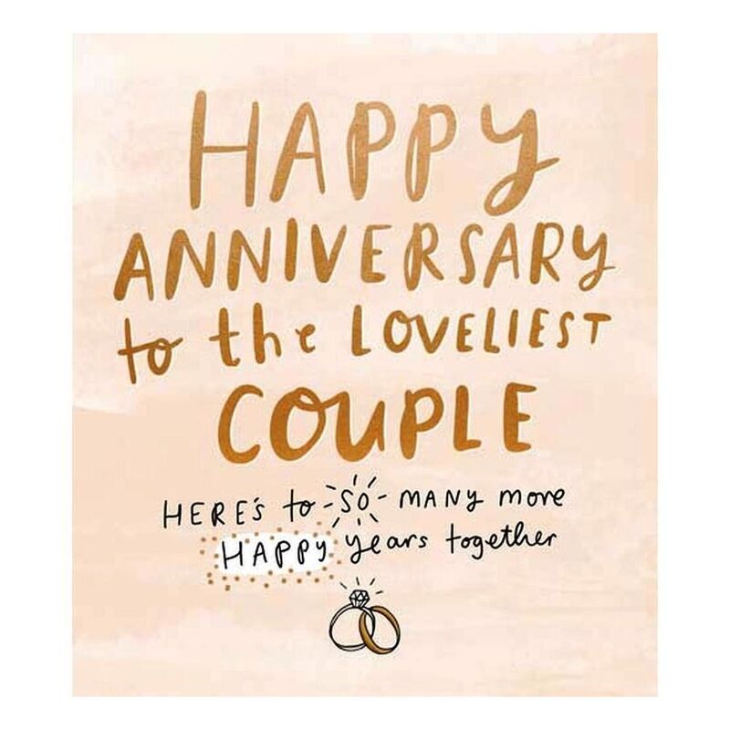 The Happy News Loveliest Couple Anniversary Greeting Card (160 x 176mm)