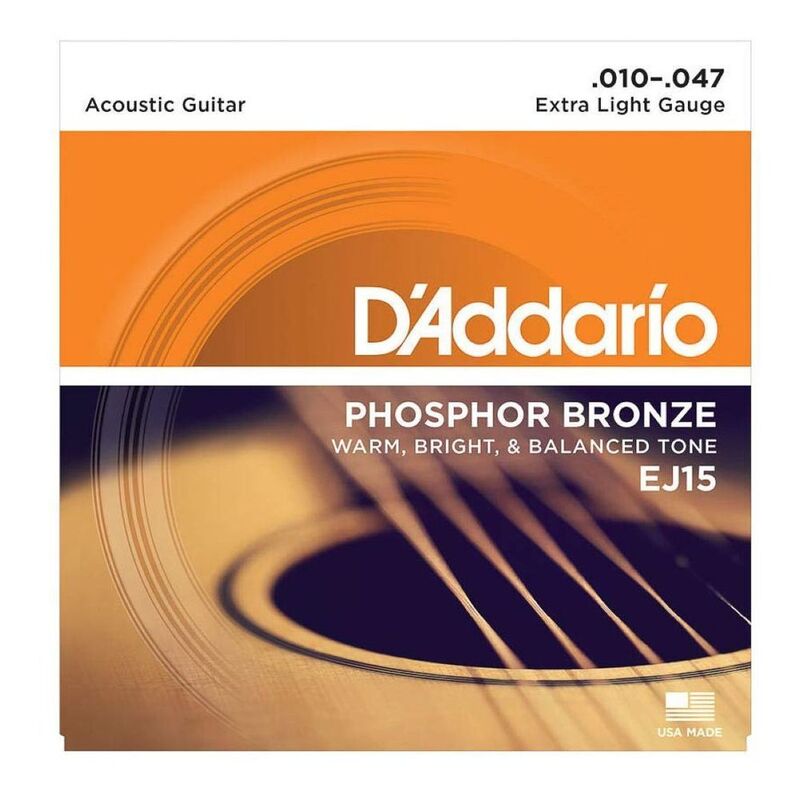 D'Addario Acoustic Guitar Strings Phosphor Bronze Extra Light (10 - 47) D'Addario Acoustic Guitar Strings Phosphor Bronze Extra Light (10 - 47)