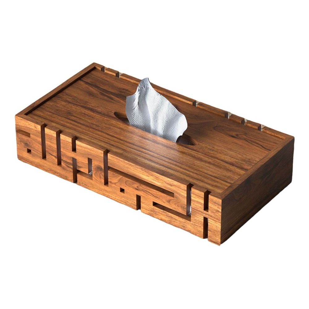 HilalFul Alhamdulillah Wooden Tissue Box