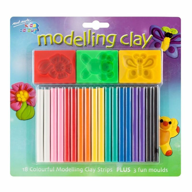 Mont Marte Kids Colour Modelling Clay Set w/Moulds (Set of 21) Mont Marte Kids Colour Modelling Clay Set w/Moulds (Set of 21)