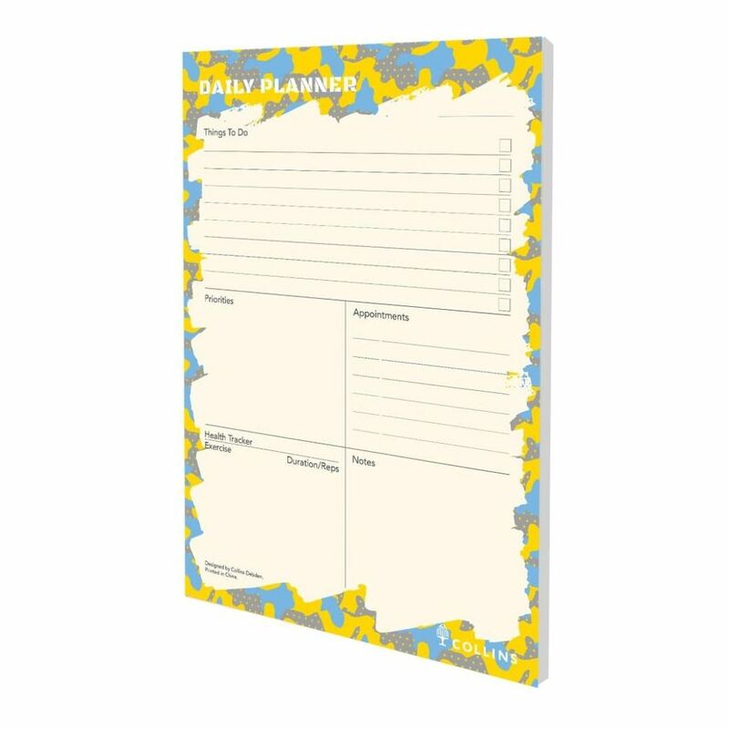 Collins Edge Camo A5 Daily Planner Pad Yellow Collins Edge Camo A5 Daily Planner Pad Yellow