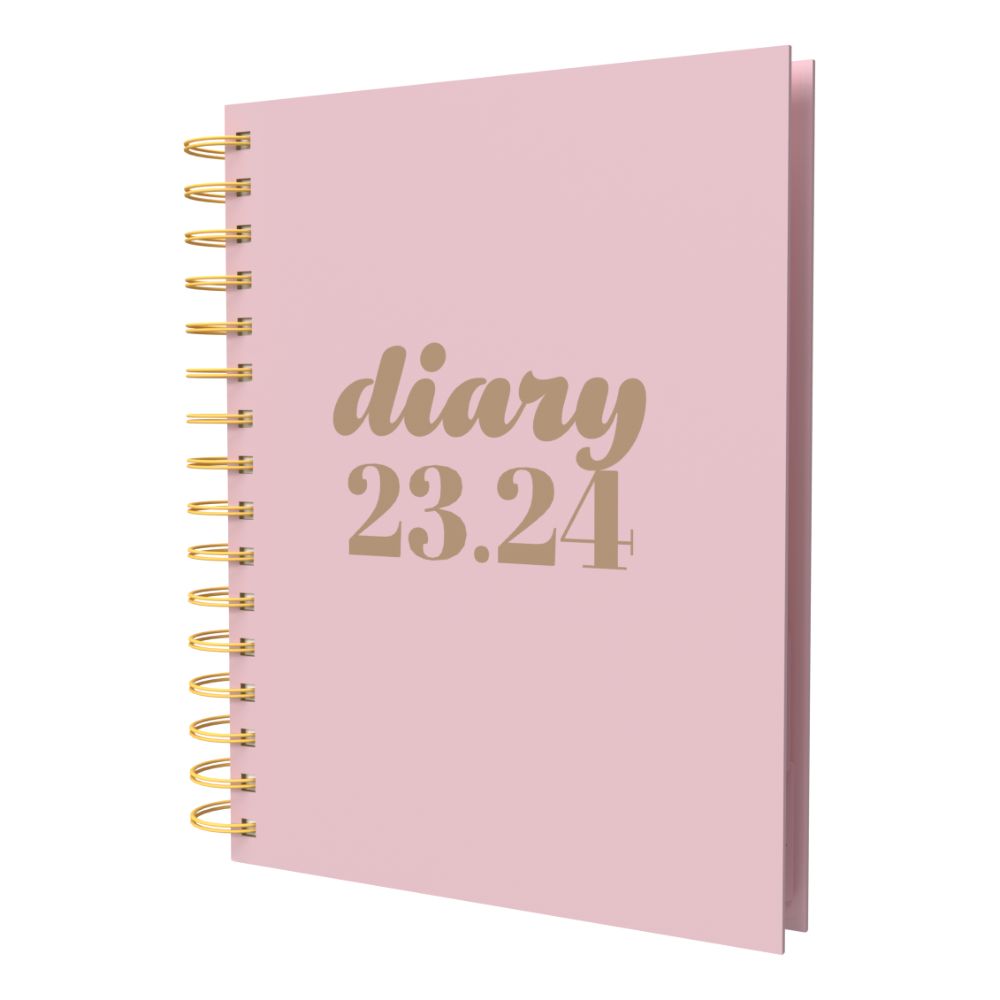 Collins Mid-Year 2023-2024 Scandi A5 Day-To-Page Paper / Wiro Pink