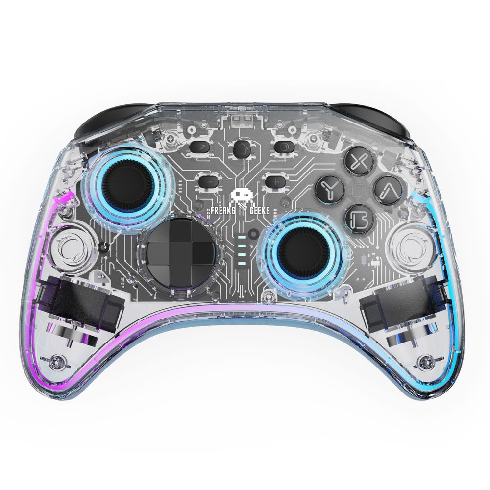 Freaks And Geeks Wireless Controller For Switch/PC with 1M Cable - Transparent With LED