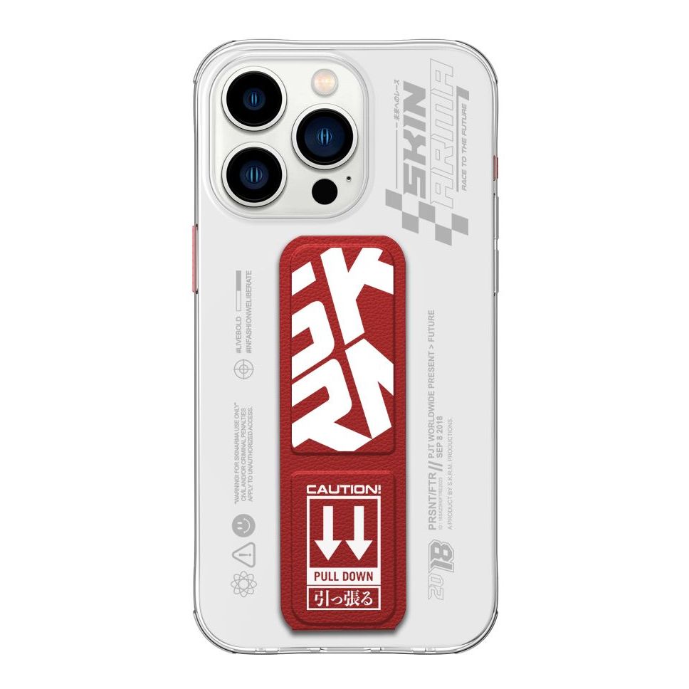 SkinArma iPhone 15 Pro Case - Apex Grip-Stand - Red