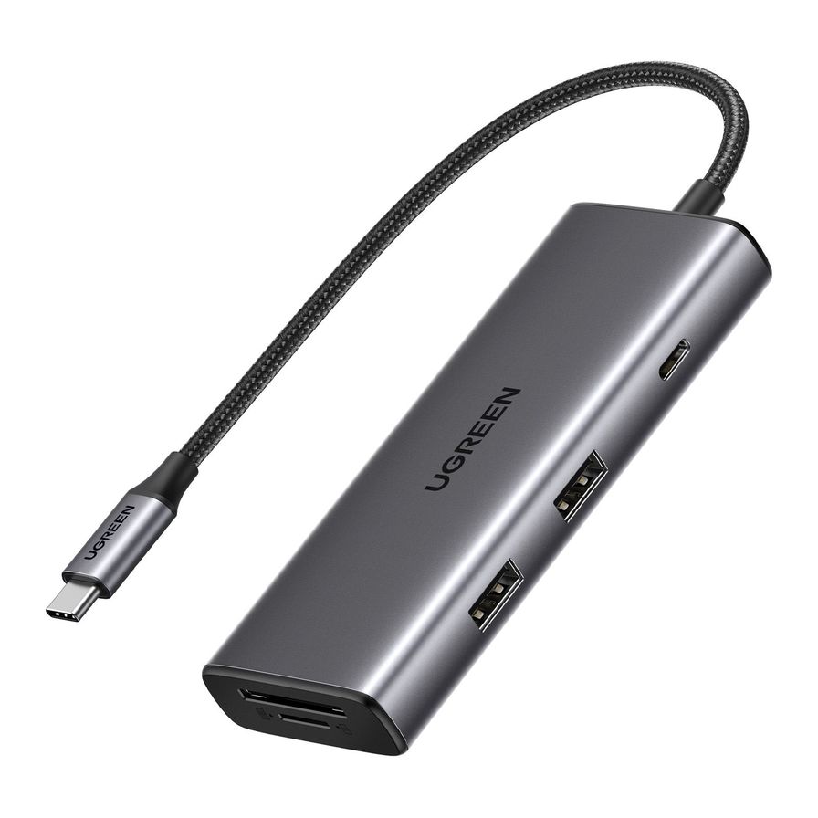 UGREEN 7-in-1 USB-C HUB 2xUSB-A 3.2/USB-C 100W PD/USB-C 3.2/SD/TF/4K HDMI - Space Grey