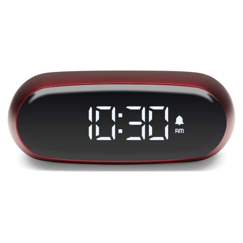 Lexon Minut Mini Alarm Clock-Dark Red