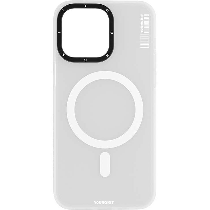 YoungKit Quicksand Magnetic Series Case For iPhone 15 Pro Max - White