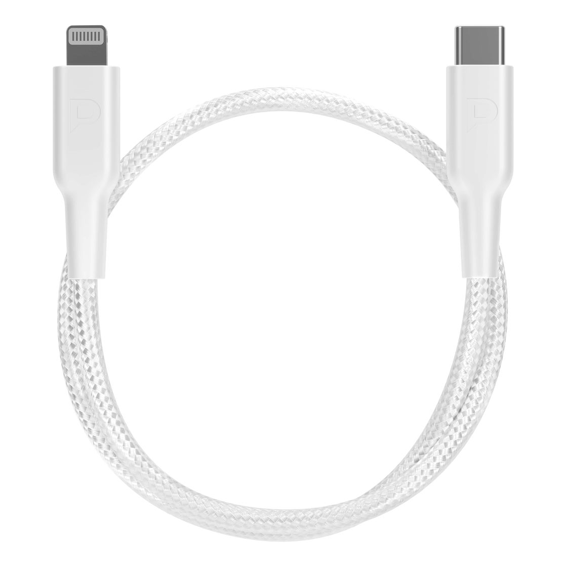 Powerology Braided USB-C Lightning Data & Fast Charge 30cm/0.98ft - White