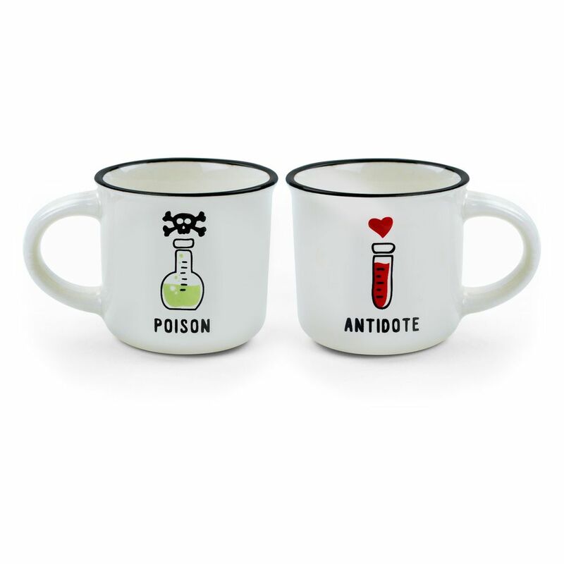 Legami Espresso for Two - Porelain Coffee Mugs 50 ml - Poison & Antidote (Set of 2) Legami Espresso for Two - Porelain Coffee Mugs 50 ml - Poison & Antidote (Set of 2)