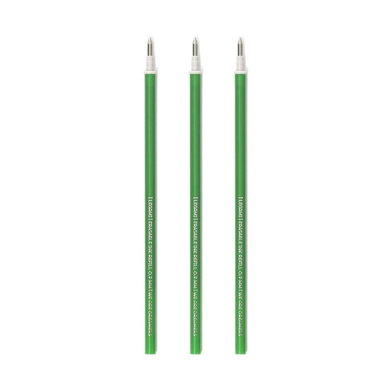 Legami Refill Erasable Pen - Green (Pack of 3)