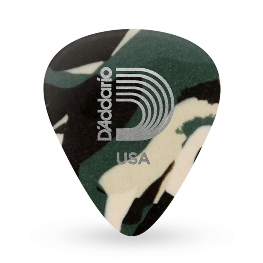 D'Addario 1CCF2-10 Classic Celluloid Camouflage Guitar Picks Light Gauge (.50mm) - 10 pieces