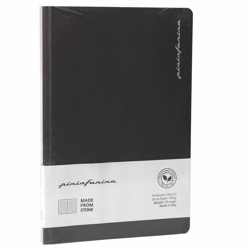 Pininfarina Segno Notebook Stone Paper Black/Ruled Stone Paper Notebook