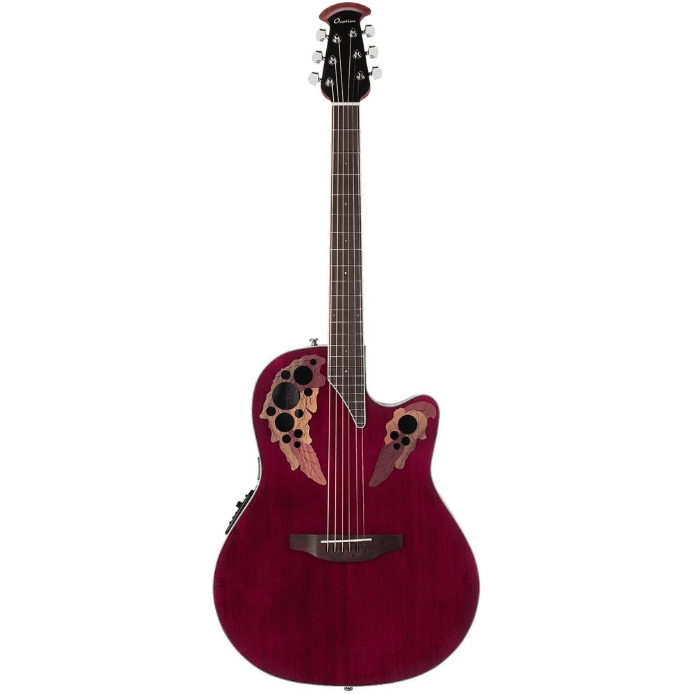 Ovation CE48-RR The Celebrity Collection Celebrity Elite Super Shallow Semi Acoustic - Ruby Red