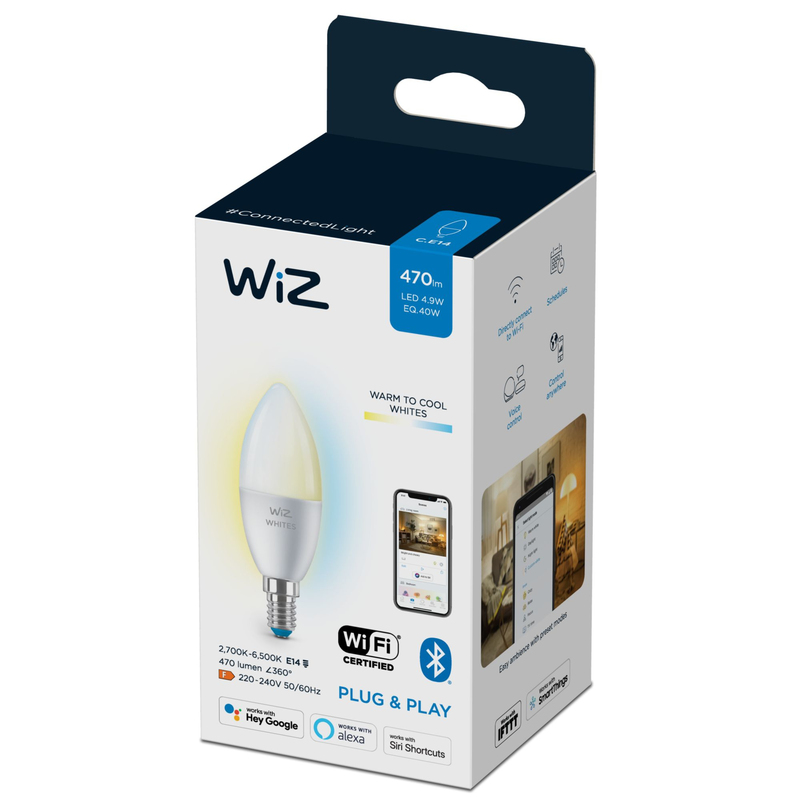 Wiz Candle C37 E14 Wi-Fi Ble 40W 927-65 TW 1PF/6