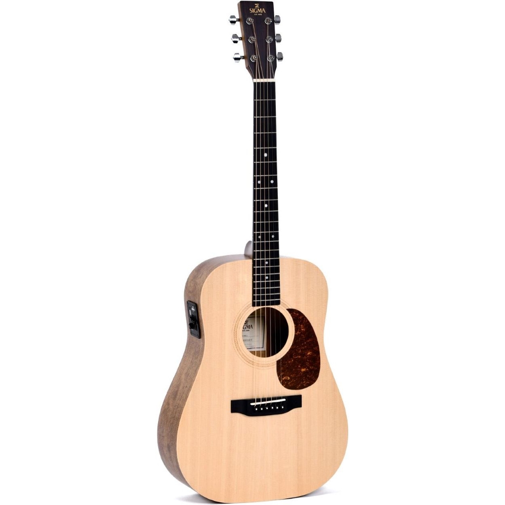 Sigma Guitars DSME D Shortscale 14-fret - 000 Body Depth Solid Top Sitka Spruce Semi-Acoustic Guitar - Include Softcase - Natural