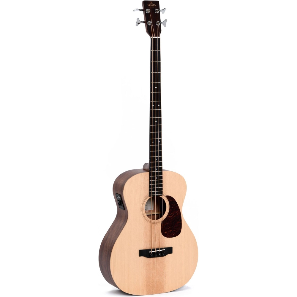 Sigma Guitars BME J-14 Fret Solid Top Sitka Spruce Semi-Acoustic Bass 4 String - Beige