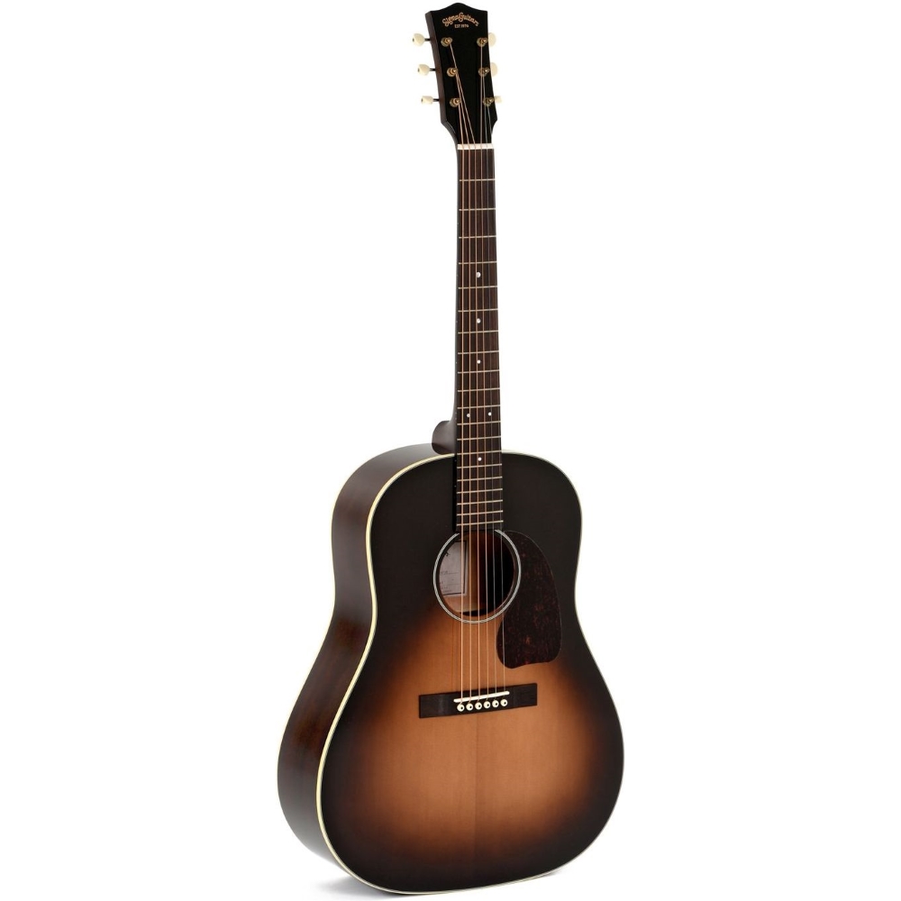 Sigma Guitars JM-SG45 D-14 Fret Slope Shoulder Solid Adirondack Spruce AA Grade Semi-Acoustic Guitar - Vintage Sunburst - Include Softcase