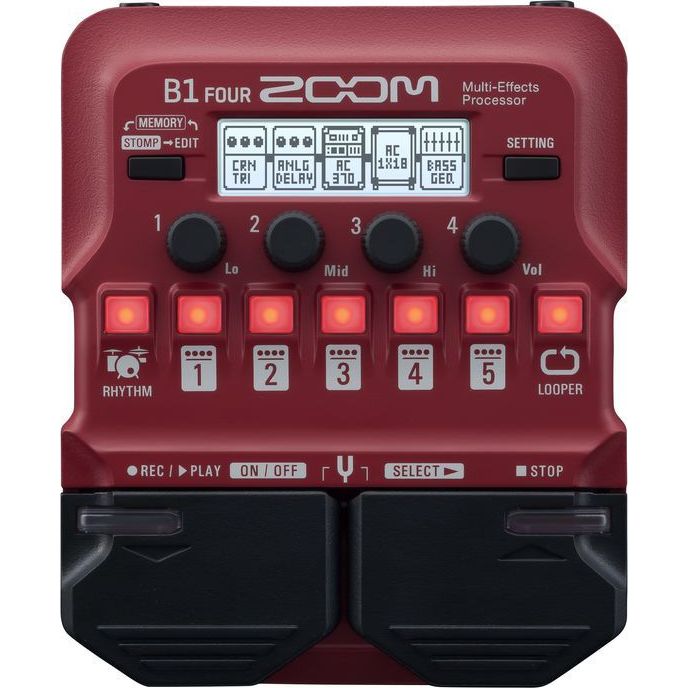 Zoom B1FOUR Bass Multi-Effects Processor Bass Pedal