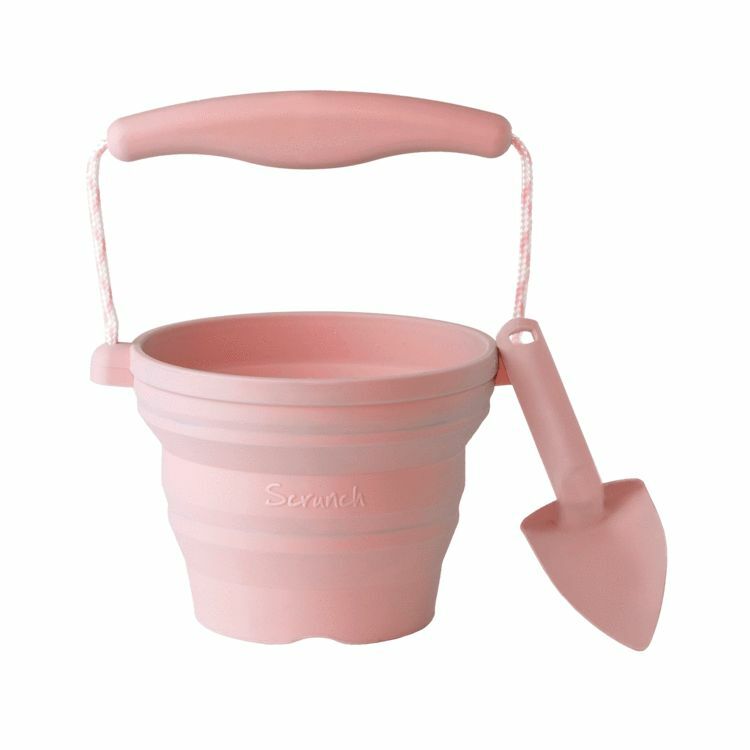 Scrunch Seedling Pot & Trowel Sand/Beach Toy - Dusty Rose