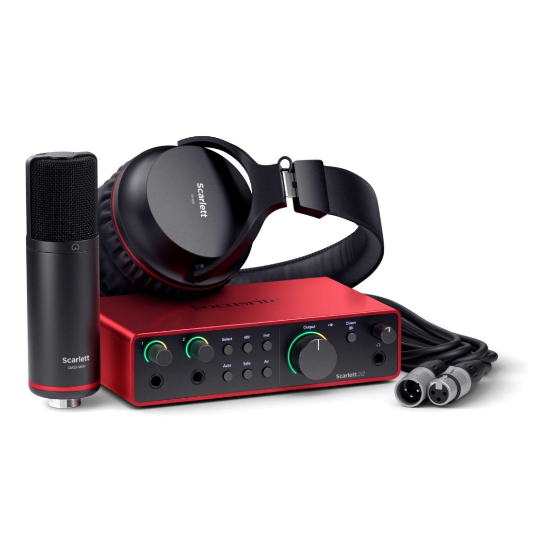 Focusrite Scarlett 2I2 Studio 4th Gen Studio Kit - Red & Black