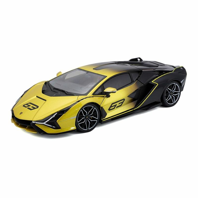 Bburago Lamborghini Sian 1.18 Fkp 37 Yellow Fade/Black Color Die-Cast Model Bburago Lamborghini Sian 1.18 Fkp 37 Yellow Fade/Black Color Die-Cast Model