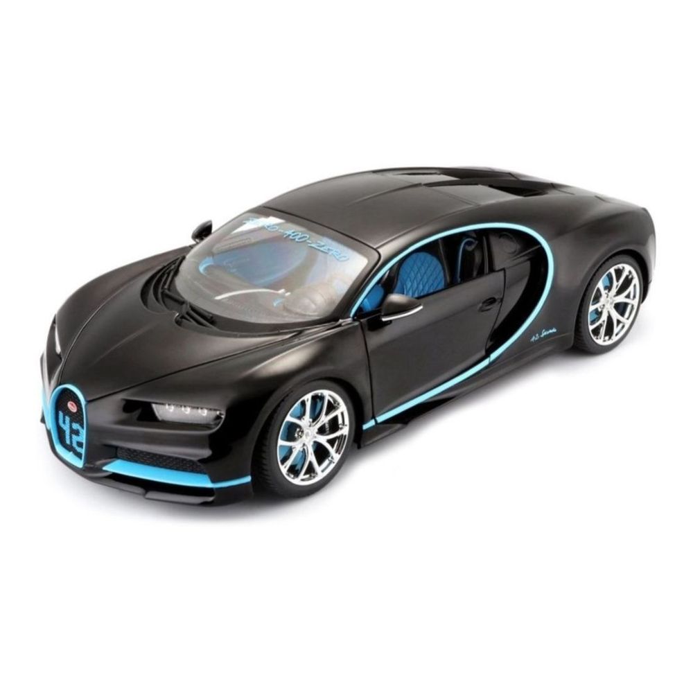 Bburago Bugatti Chiron 1.18 World Record Car 42 Black Die-Cast Model