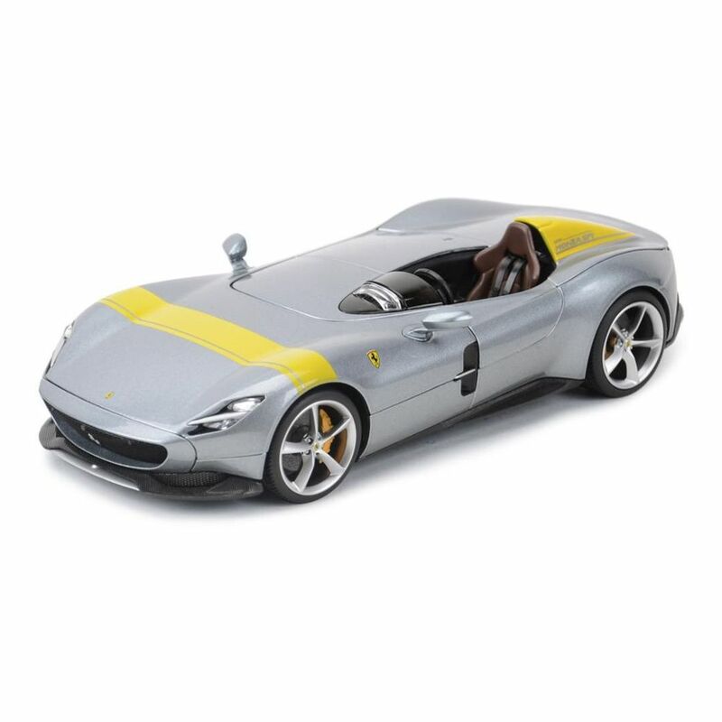 Bburago Ferrari Race And Play 1.18 Ferrari Monza Sp1 Grey/Yellow Die-Cast Model Bburago Ferrari Race And Play 1.18 Ferrari Monza Sp1 Grey/Yellow Die-Cast Model