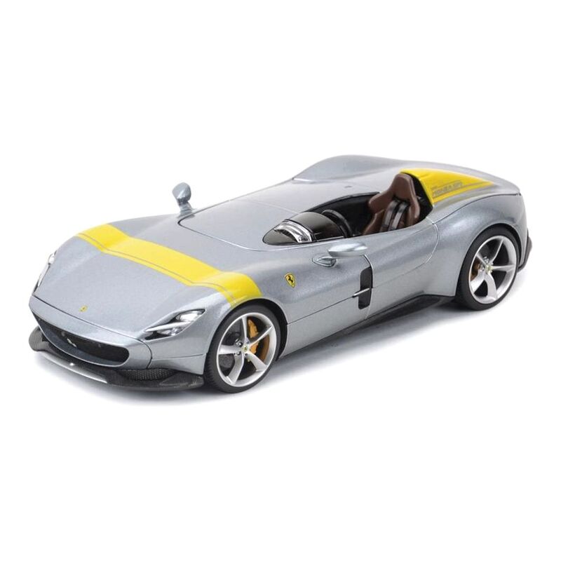 Bburago Ferrari Race And Play 1.24 Ferrari Monza Sp1 Grey/Yellow Die-Cast Model Bburago Ferrari Race And Play 1.24 Ferrari Monza Sp1 Grey/Yellow Die-Cast Model